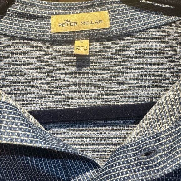 Peter Millar Navy Polo Shirt L 100% Cotton - Picture 3 of 4